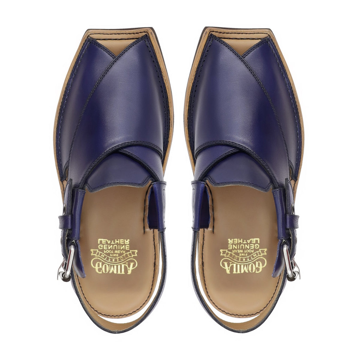 Zanzi - Men's Dark Navy Blue Calf Leather Sandal
