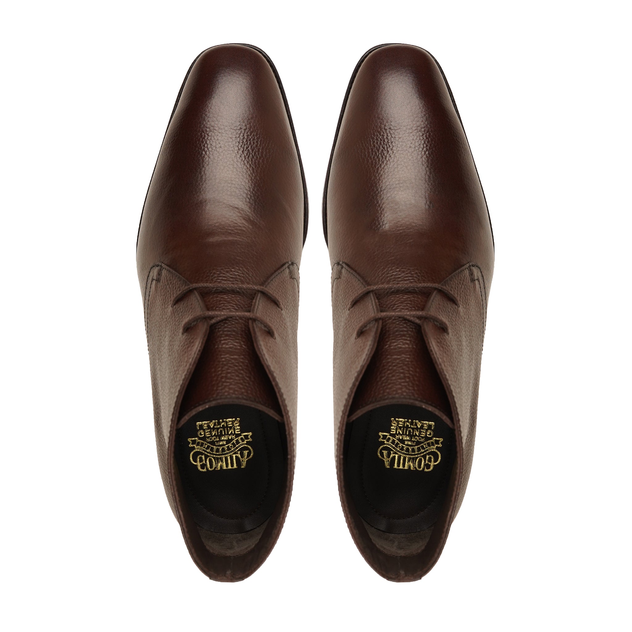 Tenin - Men's Dark Brown Pebble Grain Chukka Boot