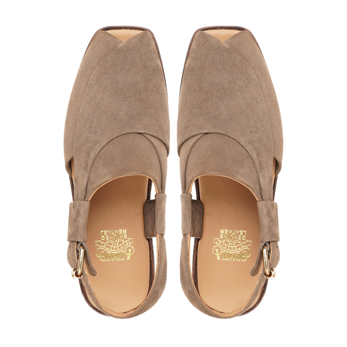 Kammie - Men's Light Brown Kid Suede Sandal