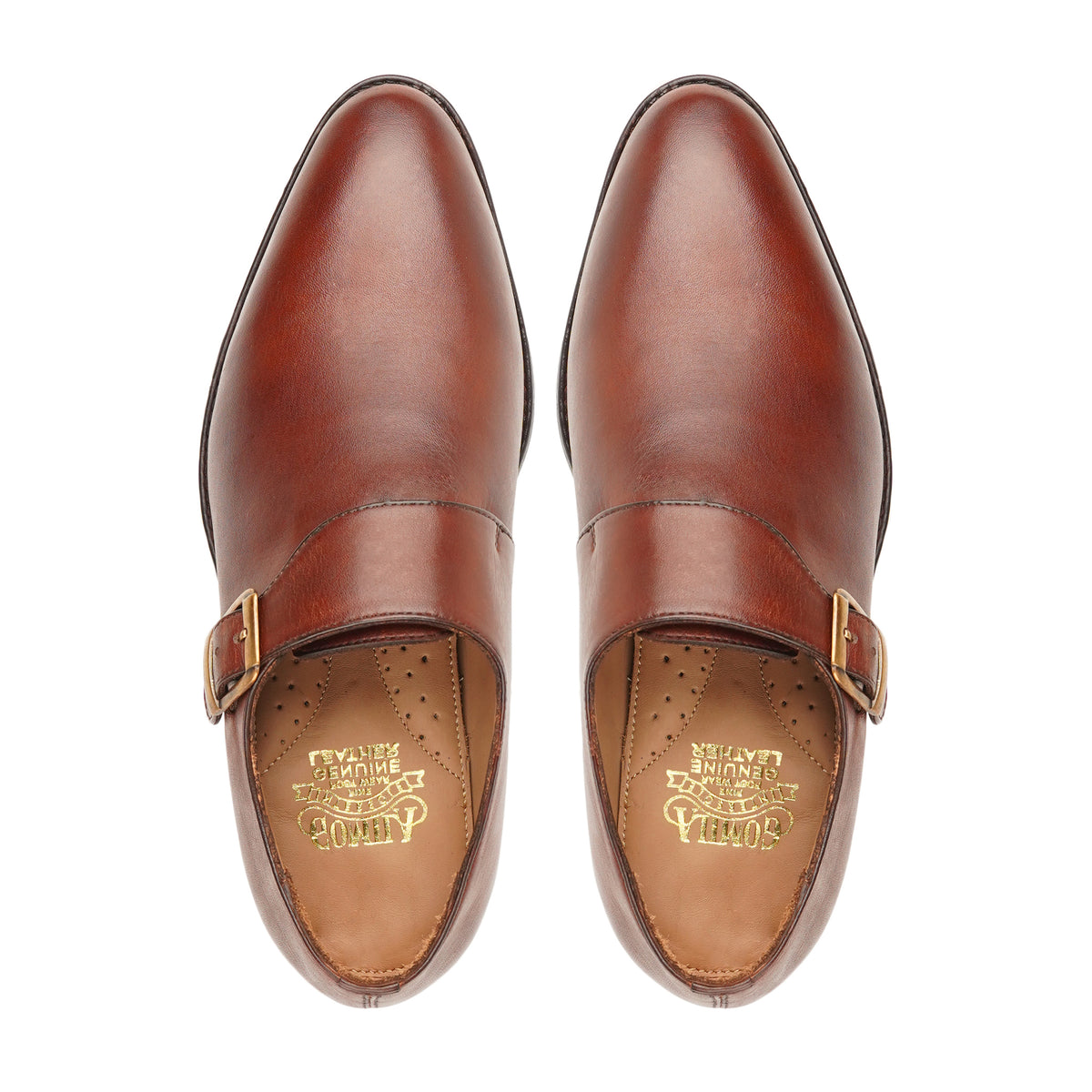 Masha - Men's Brown Calf Leather Single Monkstrap