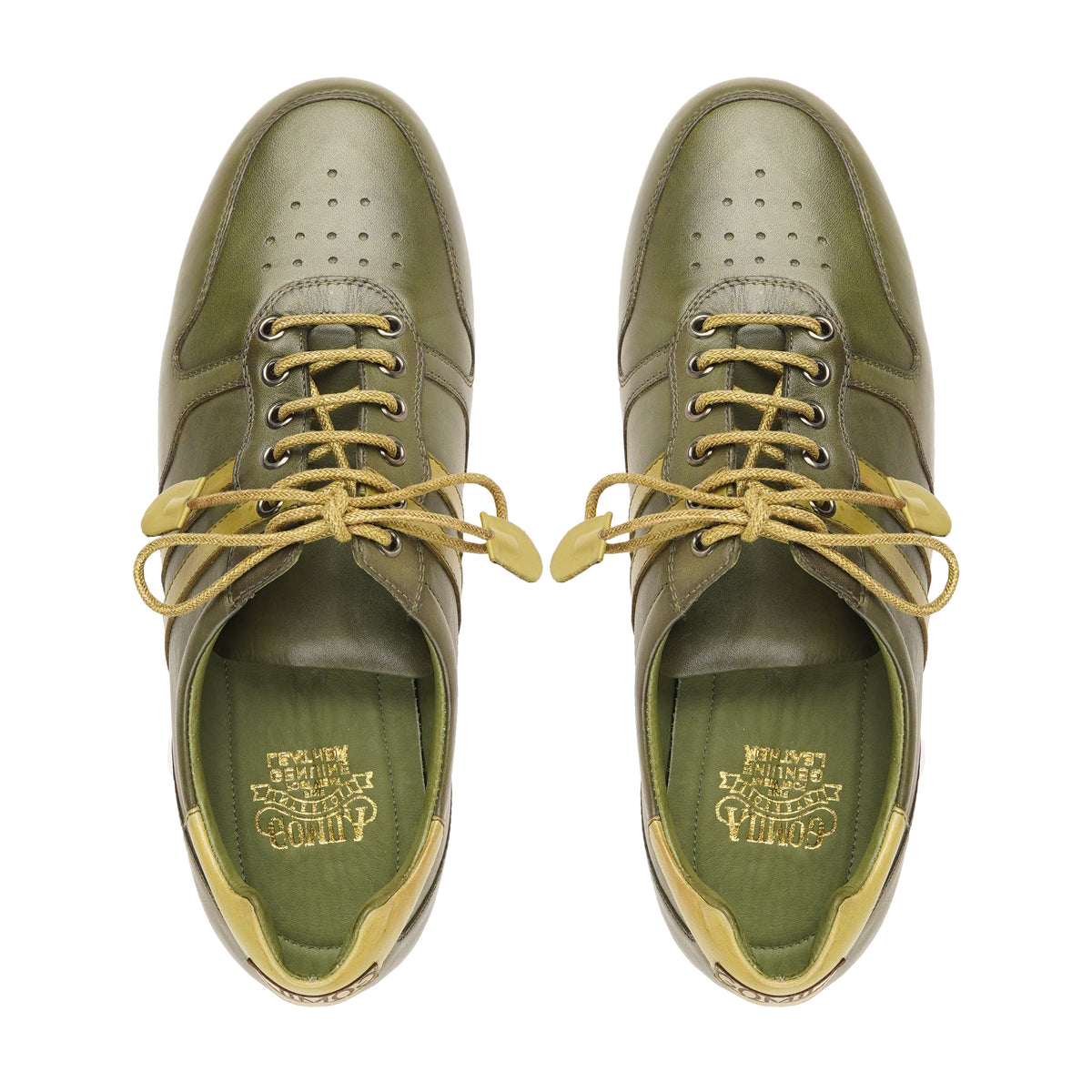 Monq - Men's Light Green Leather Jogger
