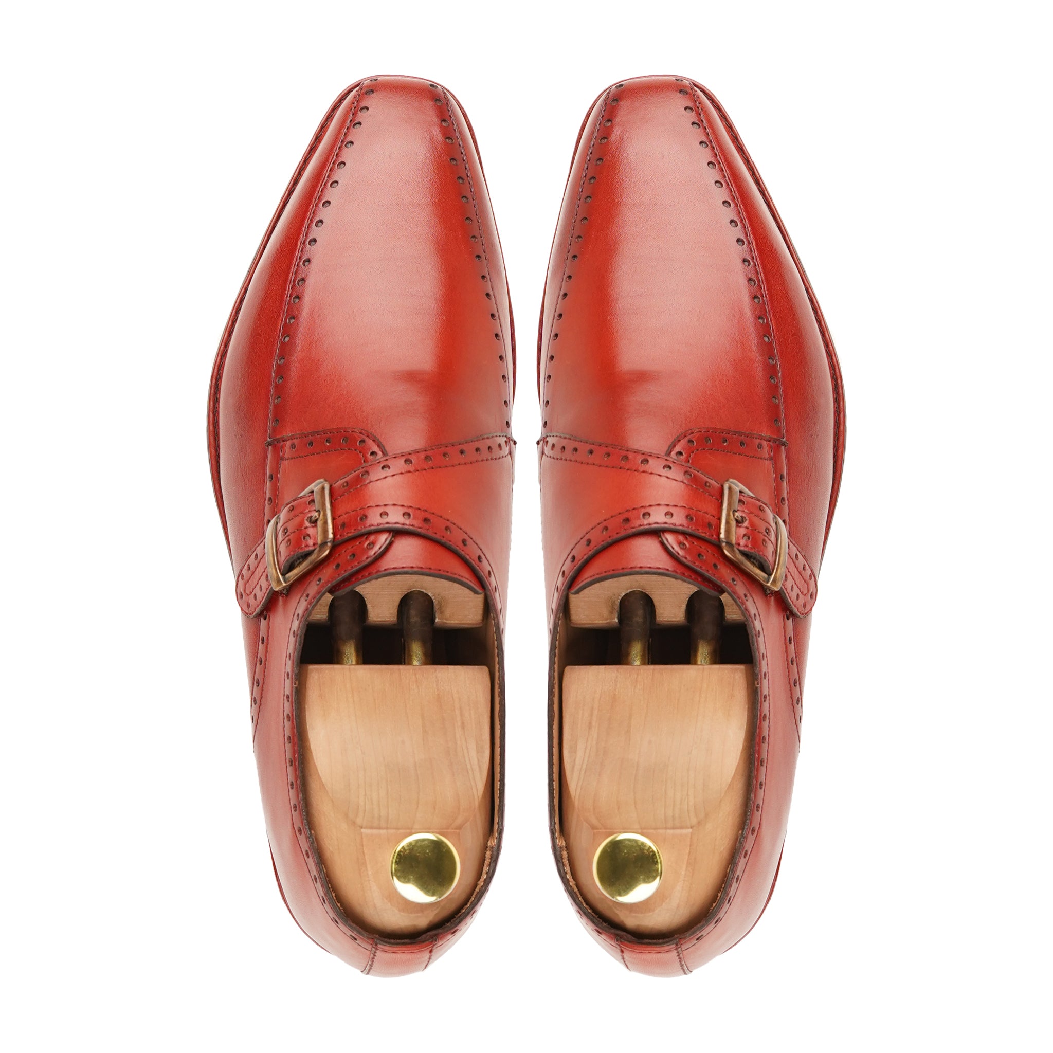 Luxor - Men's Oxblood Calf Leather Single Monkstrap