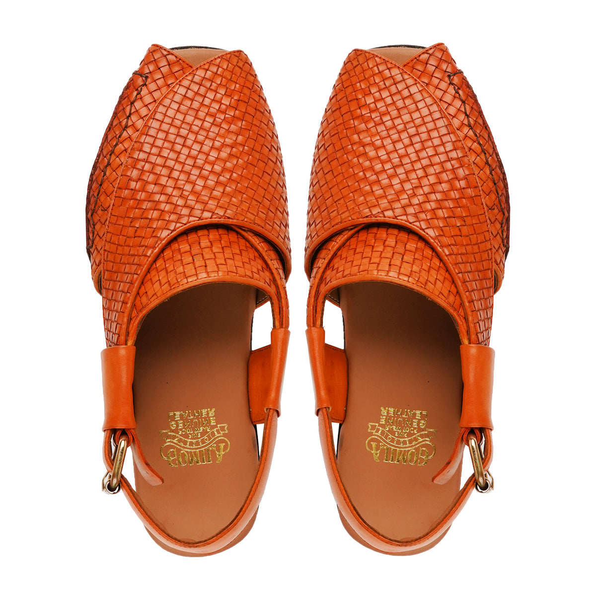 Yuka - Men's Tan Hand Woven Calf Leather Sandal