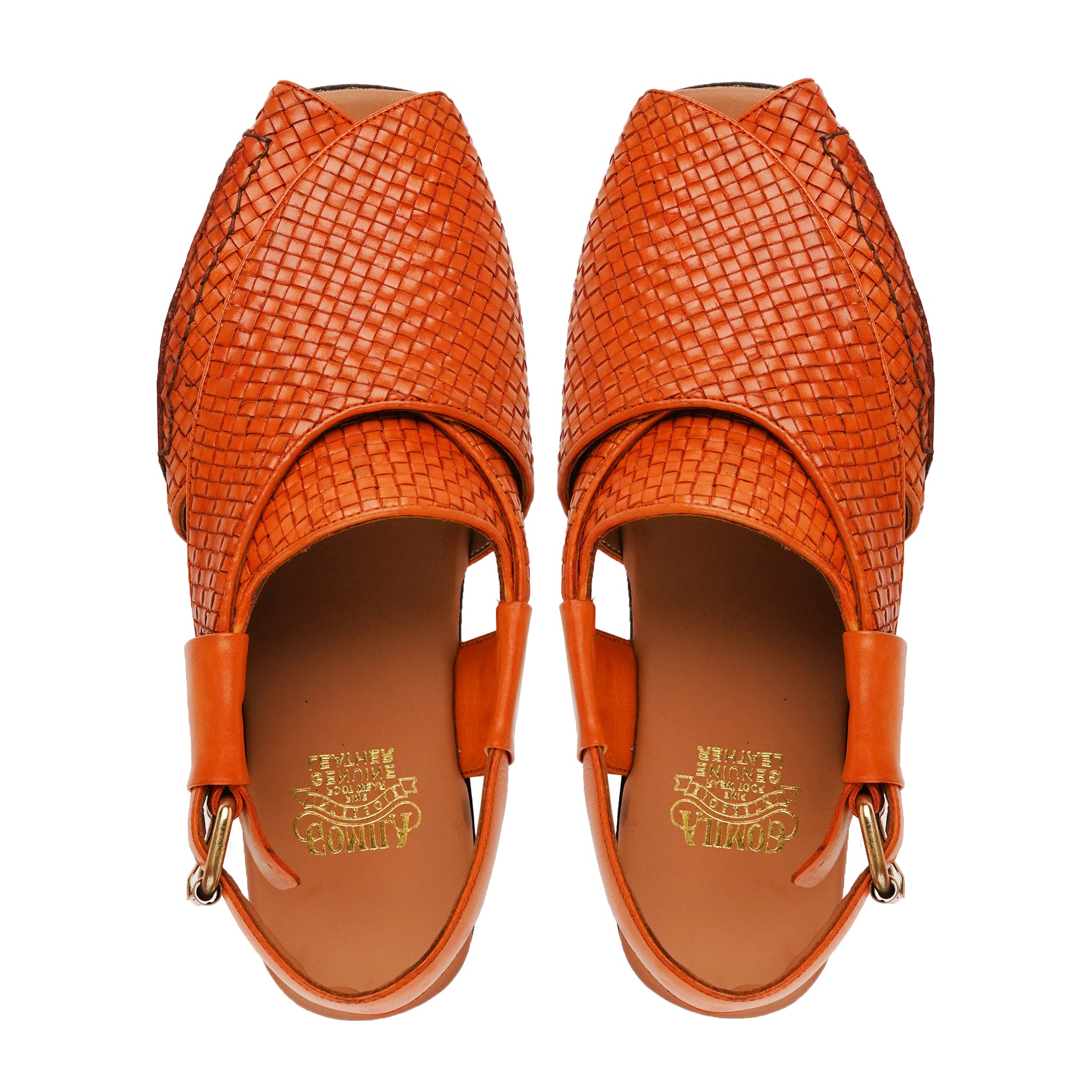 Yuka - Men's Tan Hand Woven Calf Leather Sandal