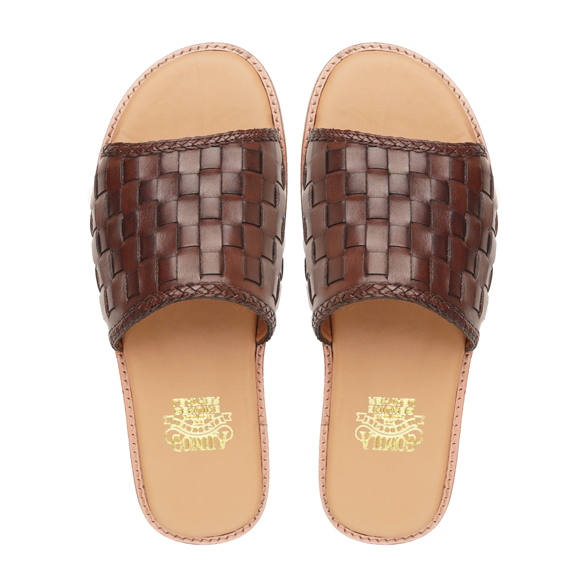 Hikari - Men's Dark Brown Hand Woven Calf Leather Slipper