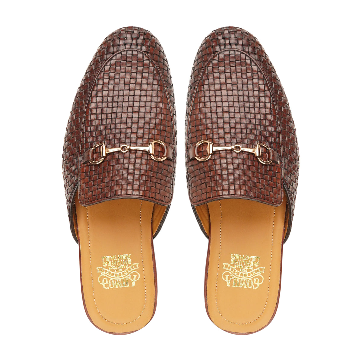 Akane - Men's Burgundy Hand Woven Calf Leather Slipper