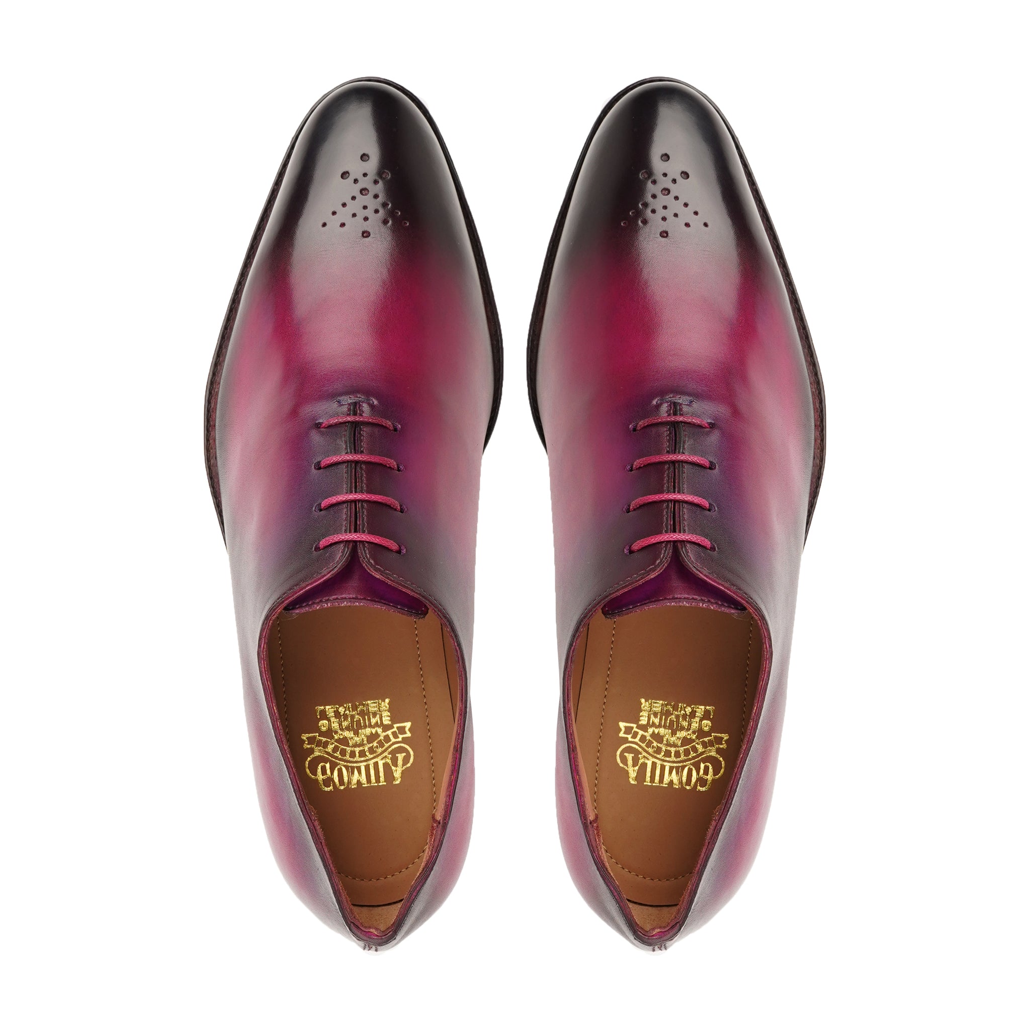 Jorge - Men's Fuchsia Patina Calf Leather Wholecut Shoe