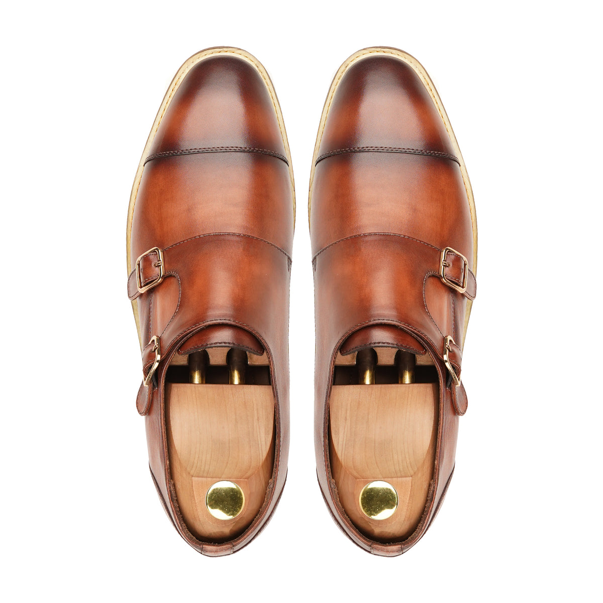 Canon - Men's Burnished Brown Calf Leather Double Monkstrap