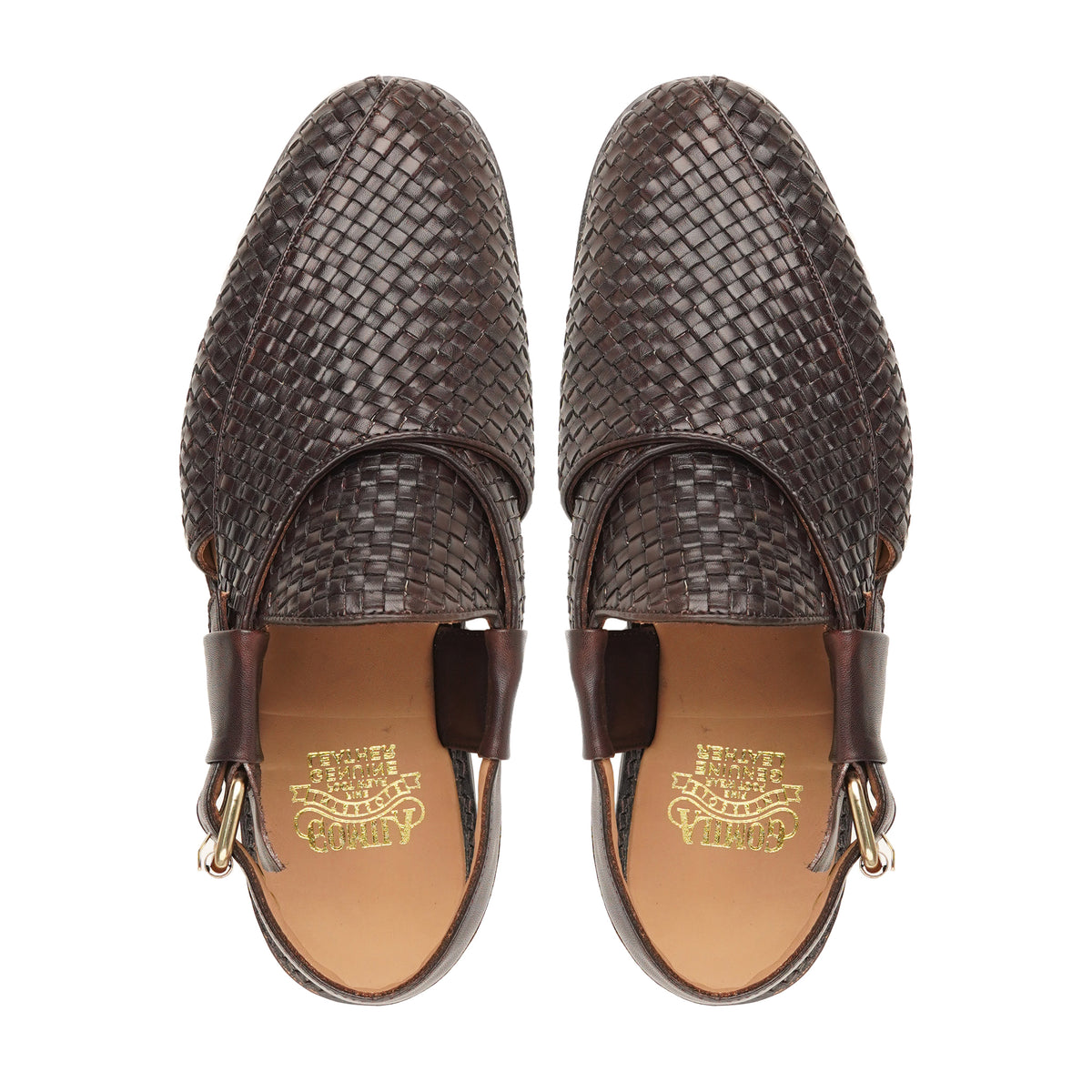 Kammi - Men's Dark Brown Hand Woven Calf Leather Sandal