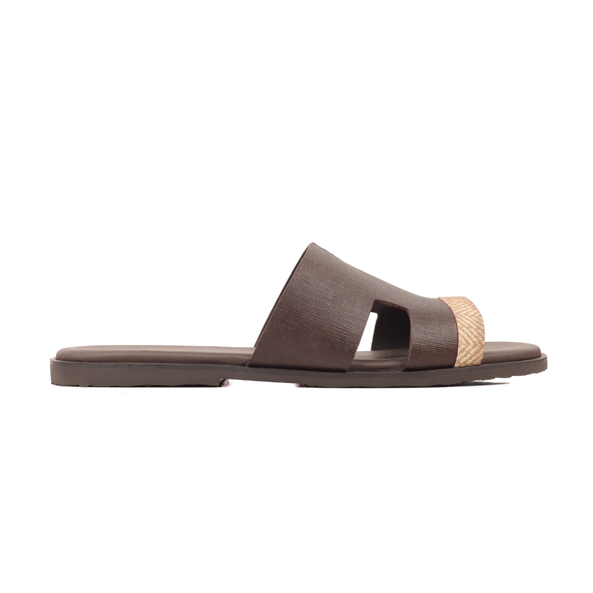 Kiara - Men's Dark Brown Calf Leather Slippers