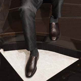 Hammer - Men's Dark Brown Calf Leather Wholecut Shoe