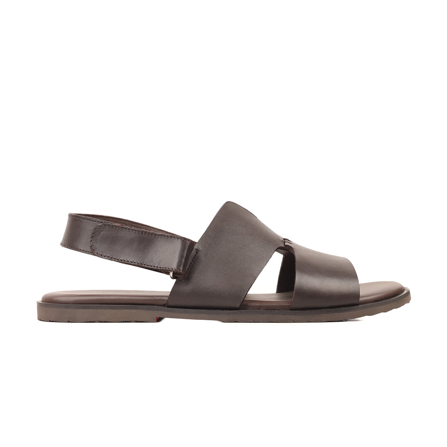 Amora - Men's Dark Brown Calf Leather Sandal