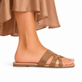 Freya - Women's Champagne Hand Set Crystals Slipper
