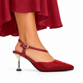 Vanessa - Women’s Oxblood Hand Set Crystals 90mm Heels