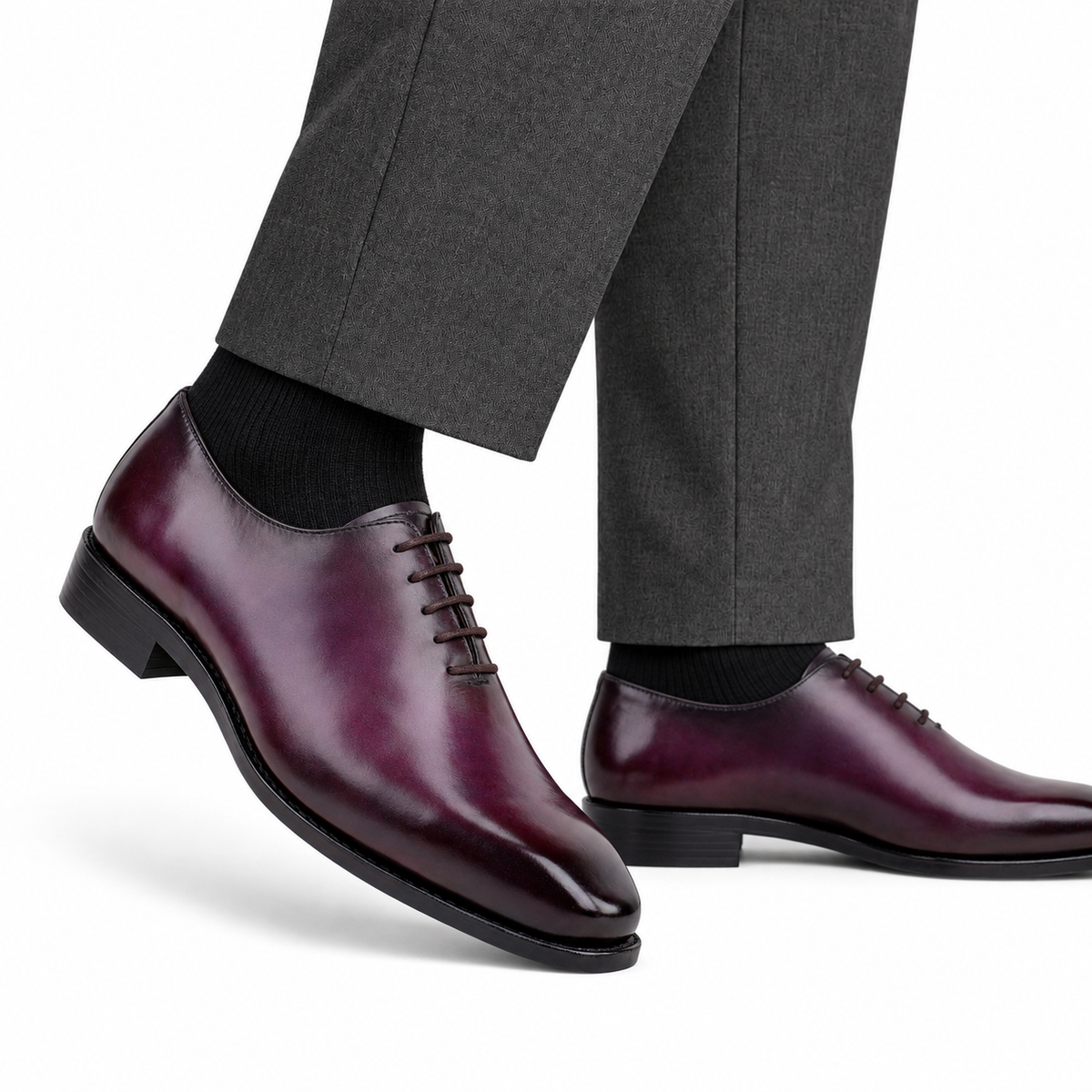 Enzo - Men's Burnished Light Purple Patina Calf Leather Wholecut Shoe - Goodyear Welted