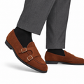 Drobak - Men's Cognac Suede Leather Belgian Loafer