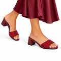Mara - Women's Oxblood Rhinestone 50mm Heels