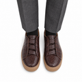 London - Men’s Brown Crocodile Print Sneaker