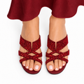 Jada - Women's Oxblood Hand Set Crystals 50mm Heels