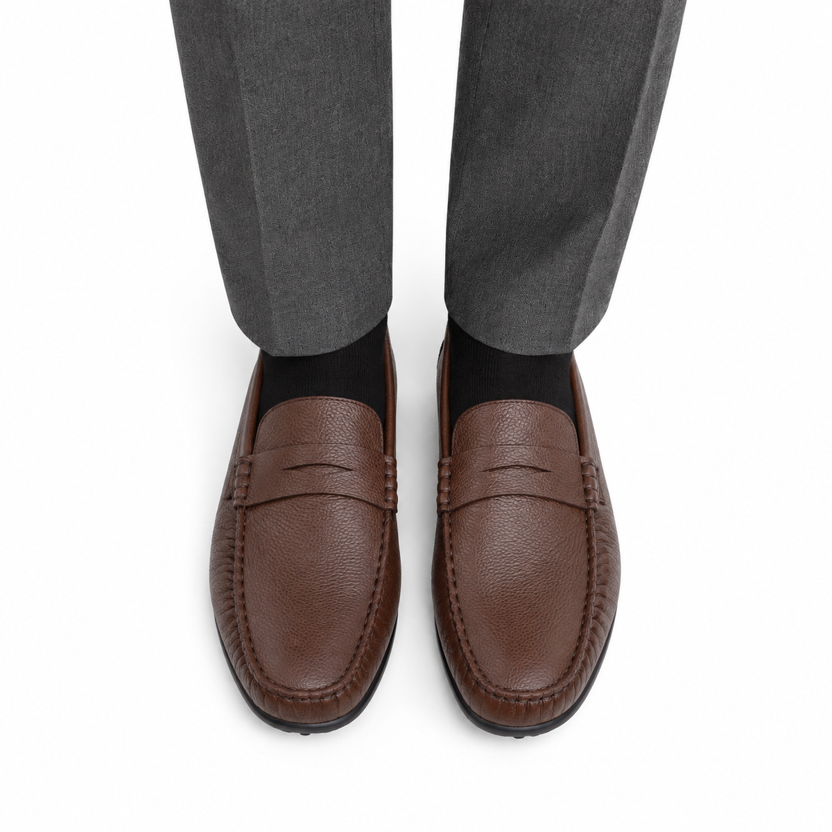Floyd - Men's Light Brown Milled Leather Driver