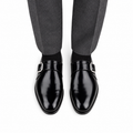 Cain - Men's Black Calf Leather Monkstrap - Goodyear Welted