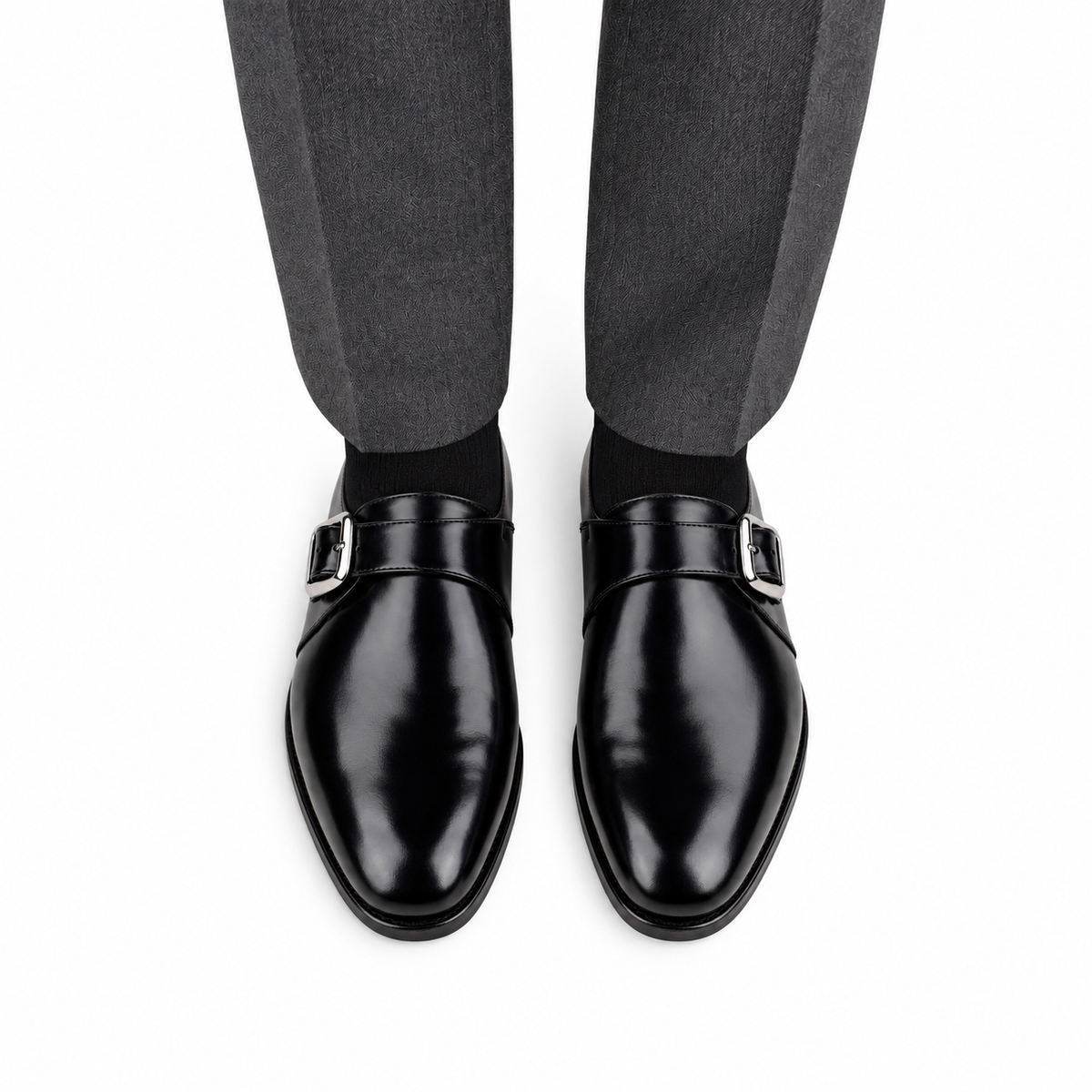 Cain - Men's Black Calf Leather Monkstrap - Goodyear Welted