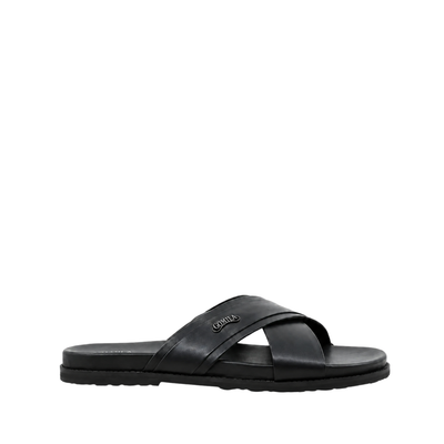 Vansi - Men's Black Calf Leather Slipper