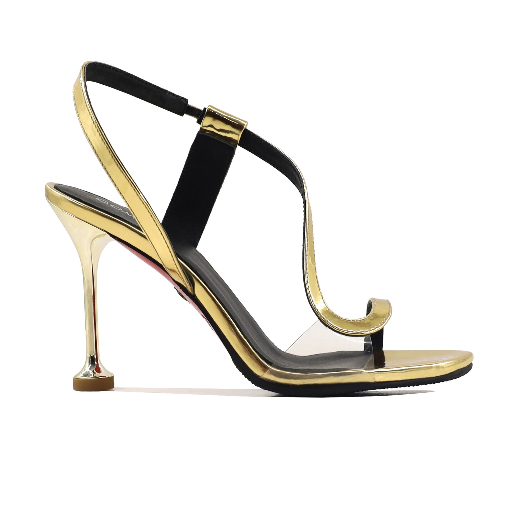 Kily - Women's Golden High Shine Strapped Heels