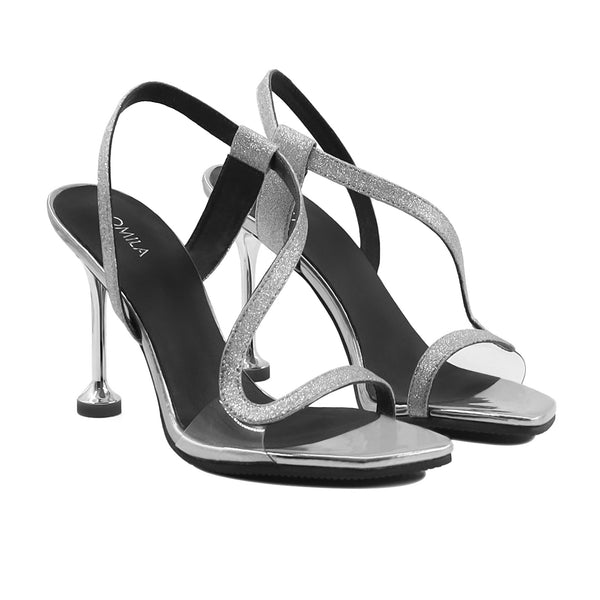 Kily - Women's Silver Grey Strapped Heels