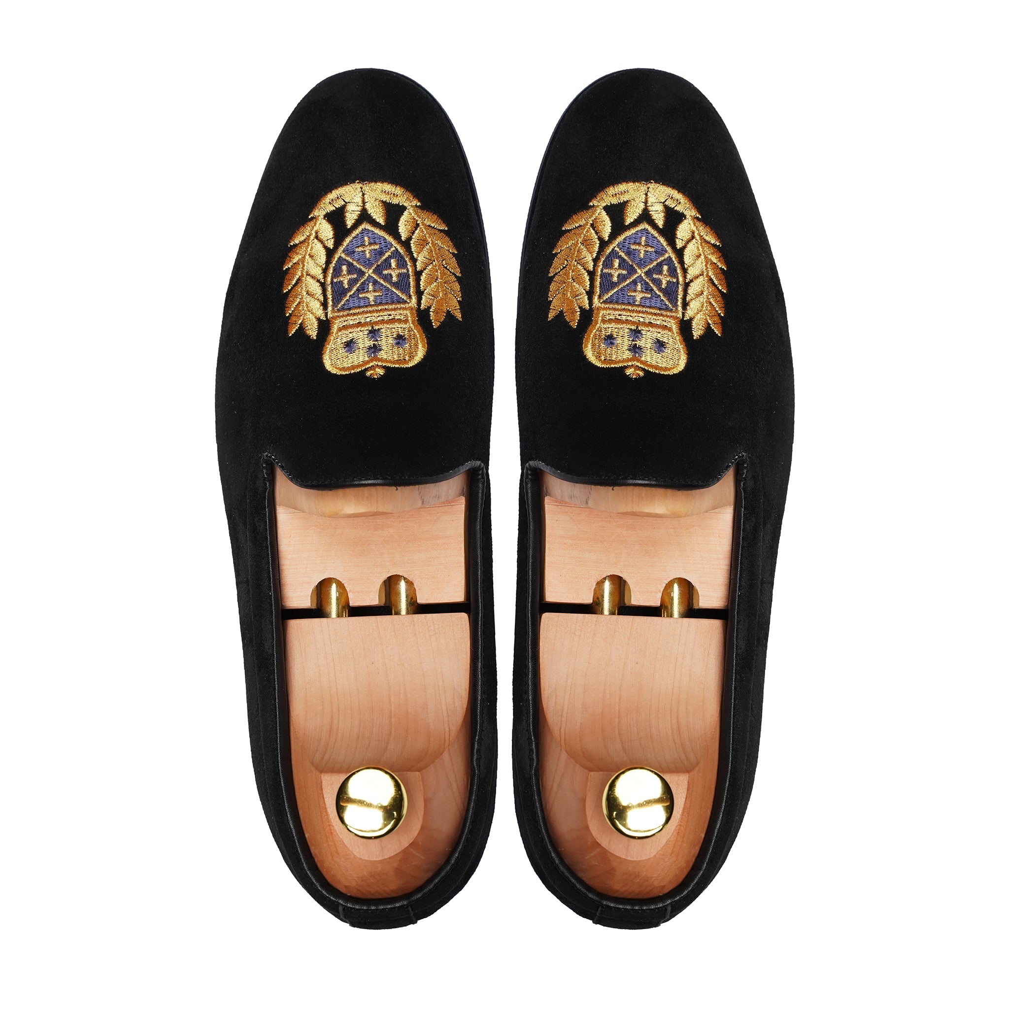 Embroidered Lounge Slipper With Gold Motif - Gomila Intersole