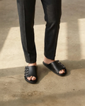 Nero - Men's Black Calf Leather Slipper