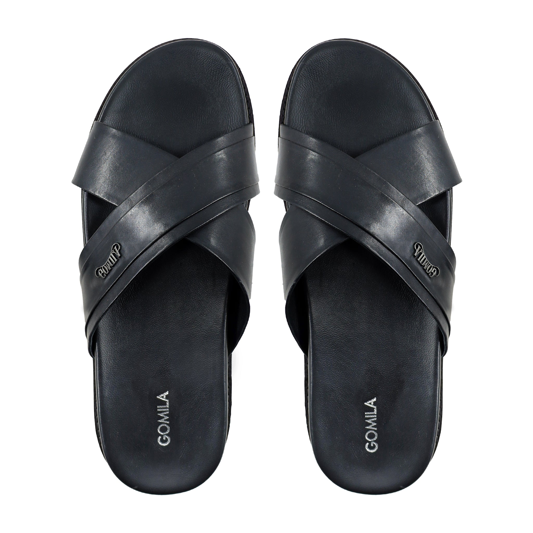 Vansi - Men's Black Calf Leather Slipper