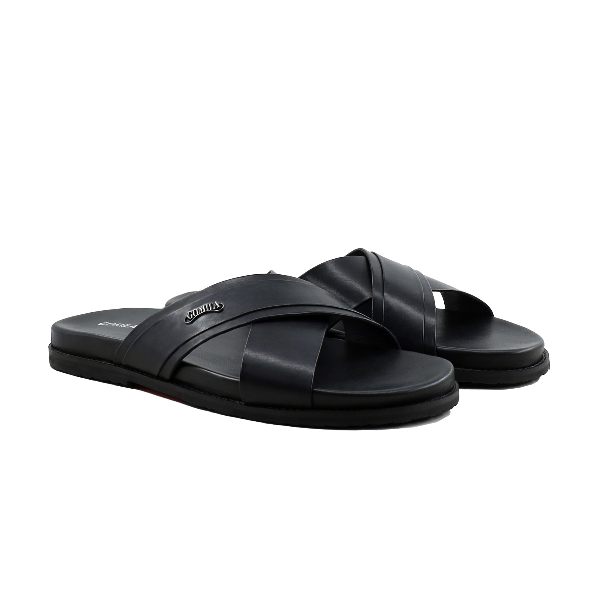 Vansi - Men's Black Calf Leather Slipper