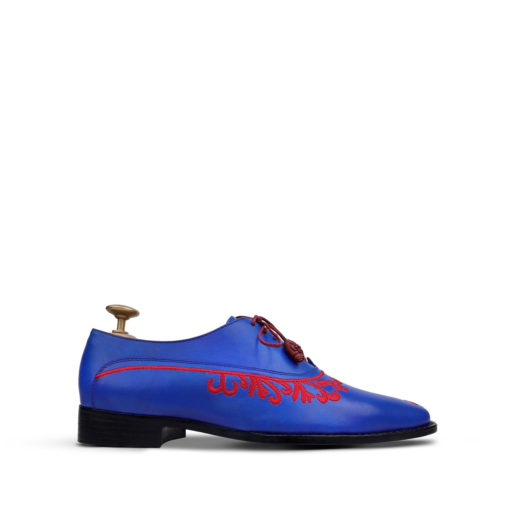 Colby - Men's Blue Calf Leather Goodyear Welted Bespoke Oxford