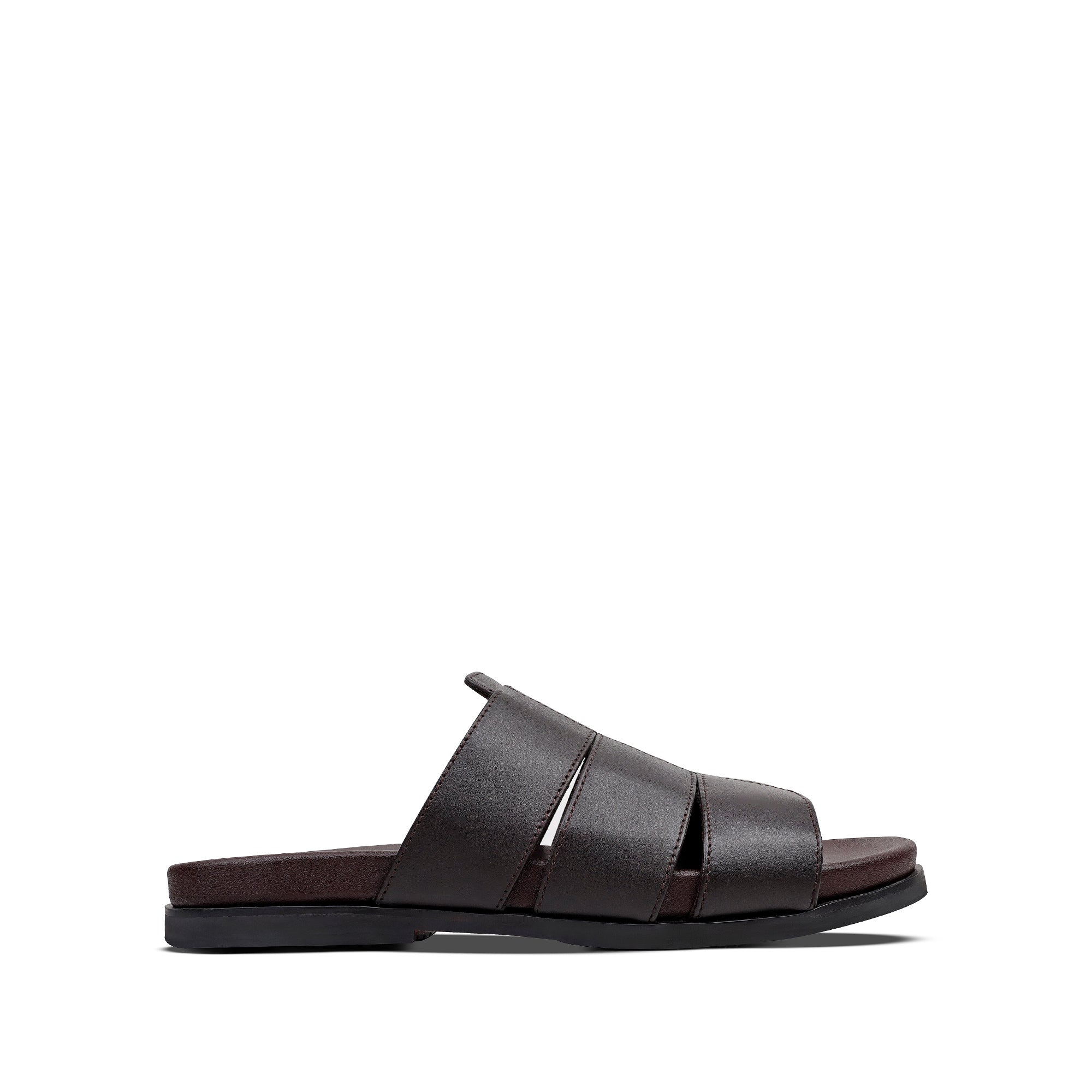 Cozyo - Men's Dark Brown Calf Leather Slipper