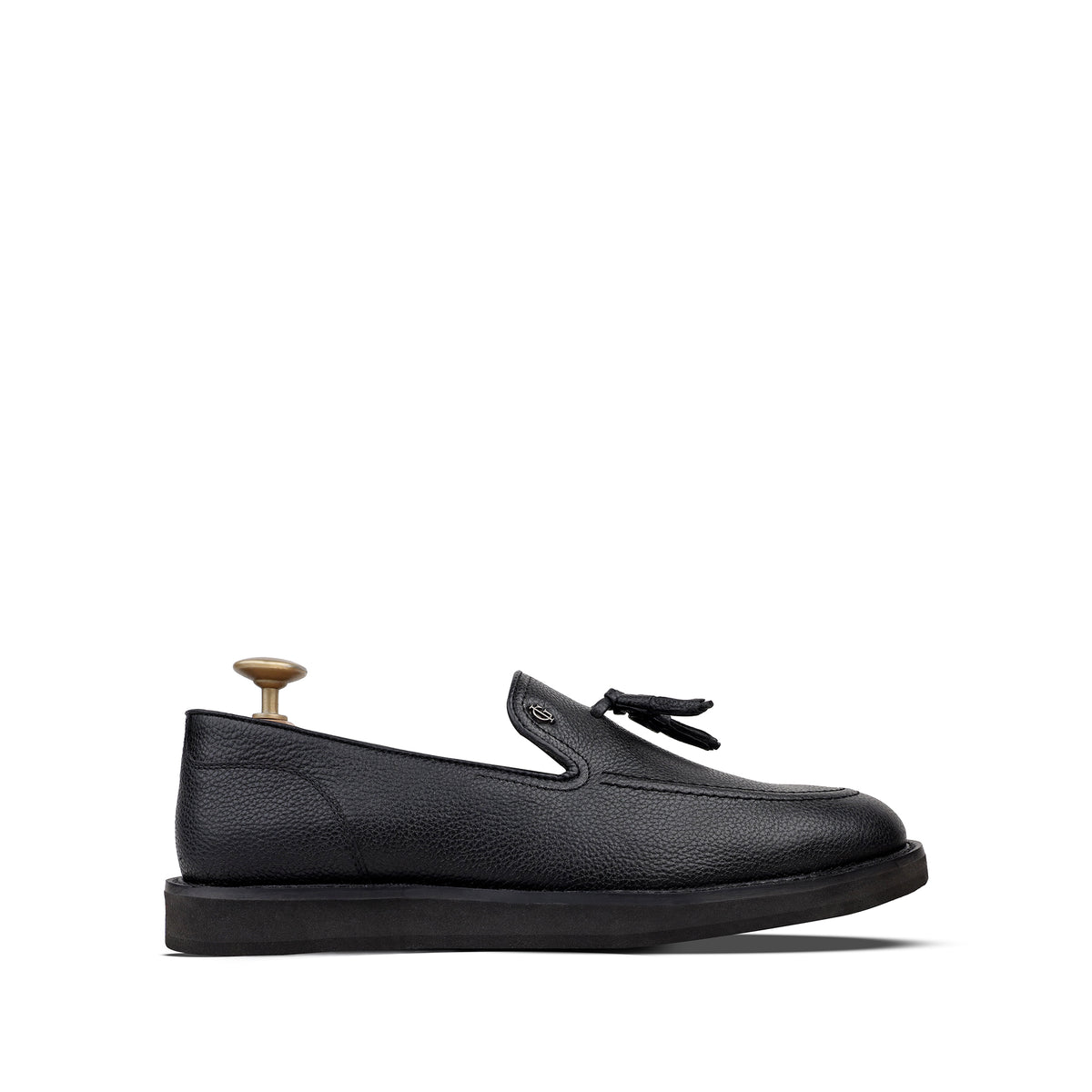 Gavin - Men's Black Milled Leather Casual