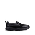 Alan - Men's Black Milled Leather & Mesh Fabric Sneaker