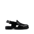 Saul - Men's Black Crocodile Printed Leather Sandal