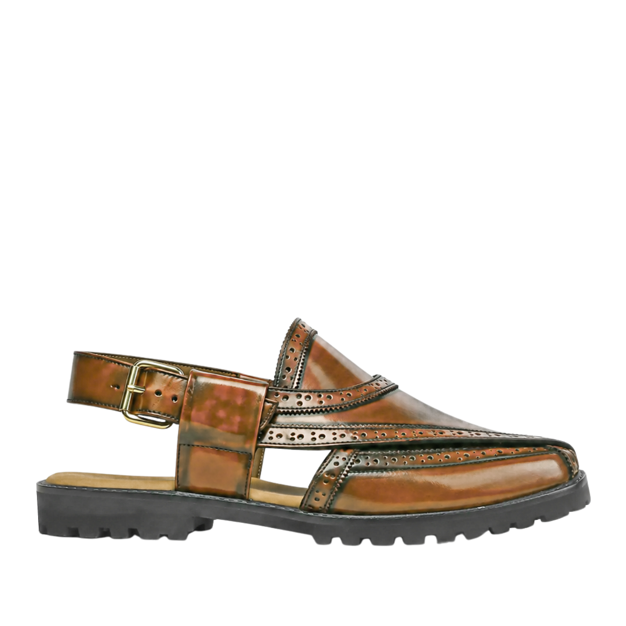 Brooklyn - Men's Tan Box Leather High Shine Sandal