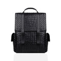 Sante - Men's Black Hand Woven Leather Backpack