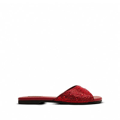 Amber - Women's Red Rhinestone Slipper