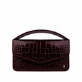 Victoria  - Oxblood Crocodile Textured Micro Bag