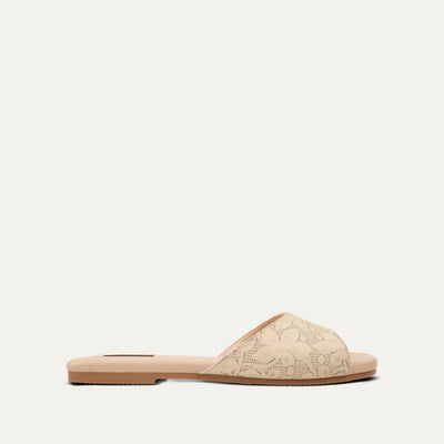 Nirva - Women's Textured Off White Slipper
