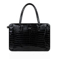 Zayne - Black Crocodile Leather Laptop Bag