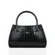 Alora - Black Crocodile Print Faux Leather Hand Bag