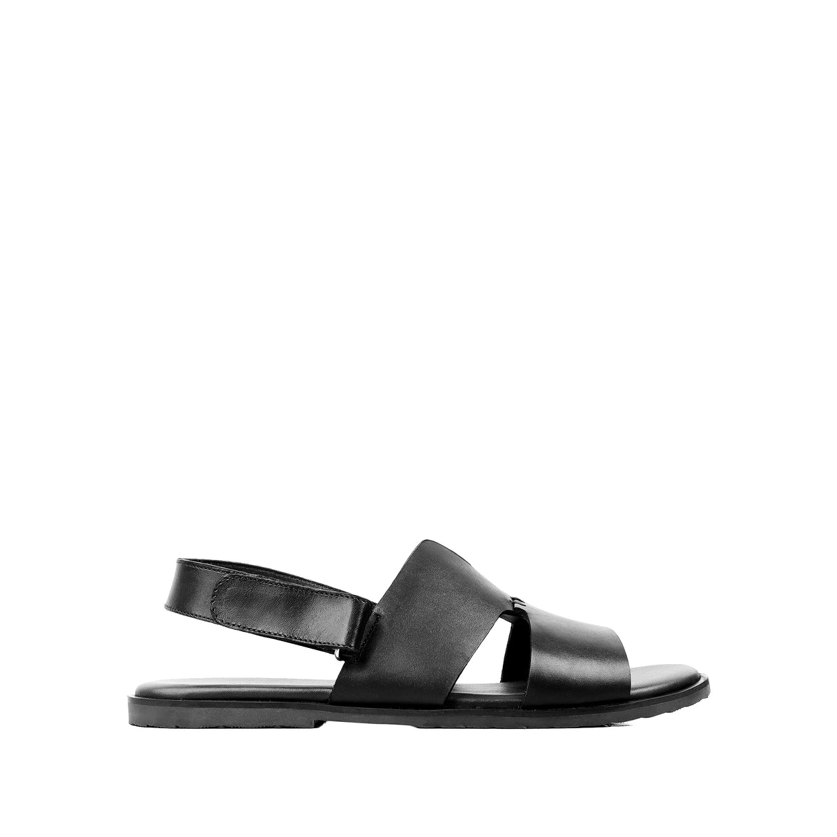Amora - Men's Black Calf Leather Sandal