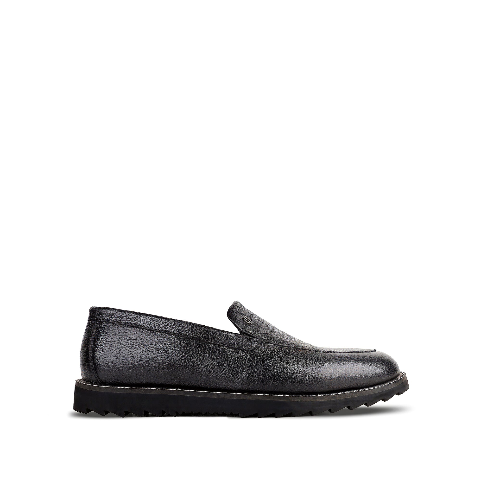 Neil - Men's Black Milled Leather Sneaker