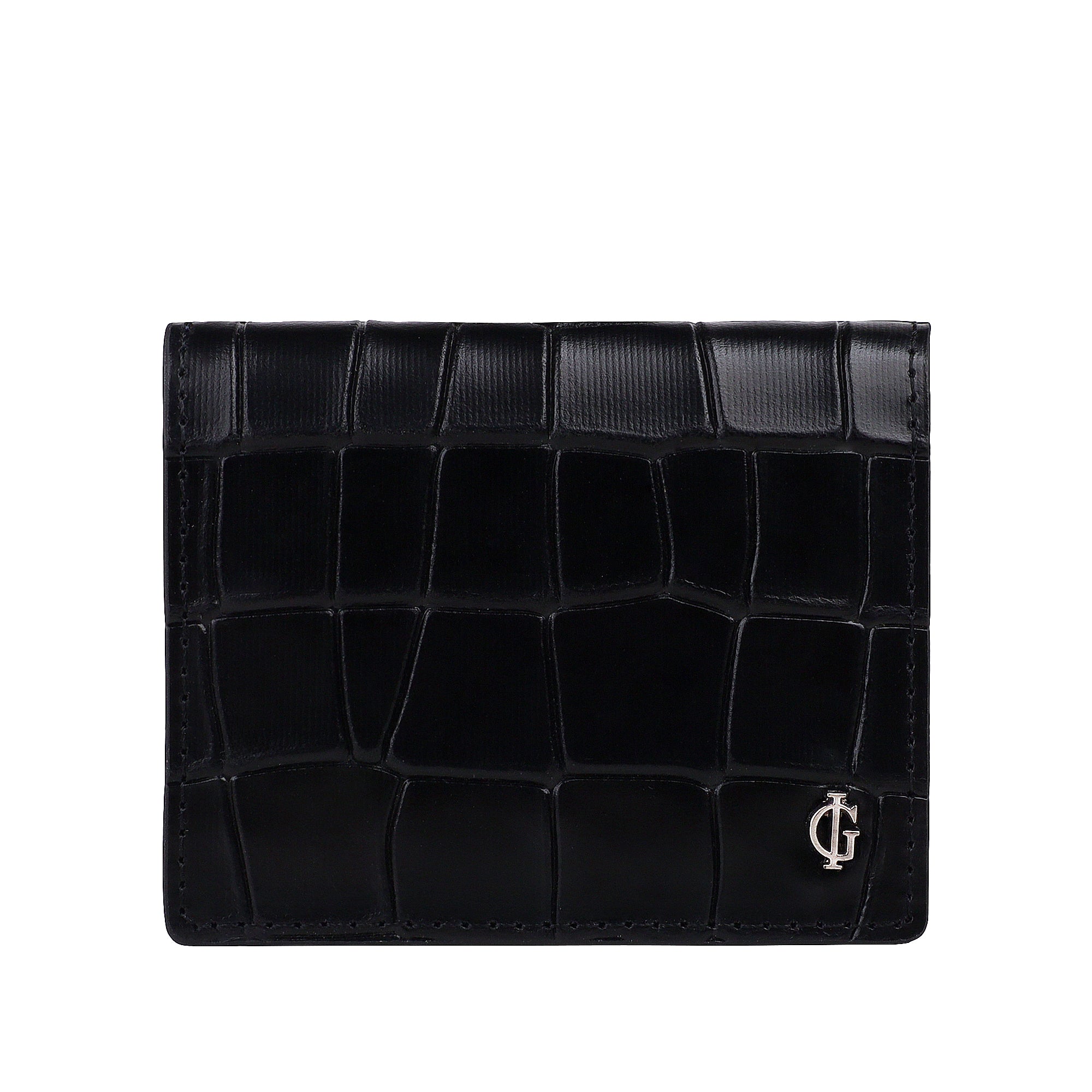 Kade - Black Crocodile Print Card Holder