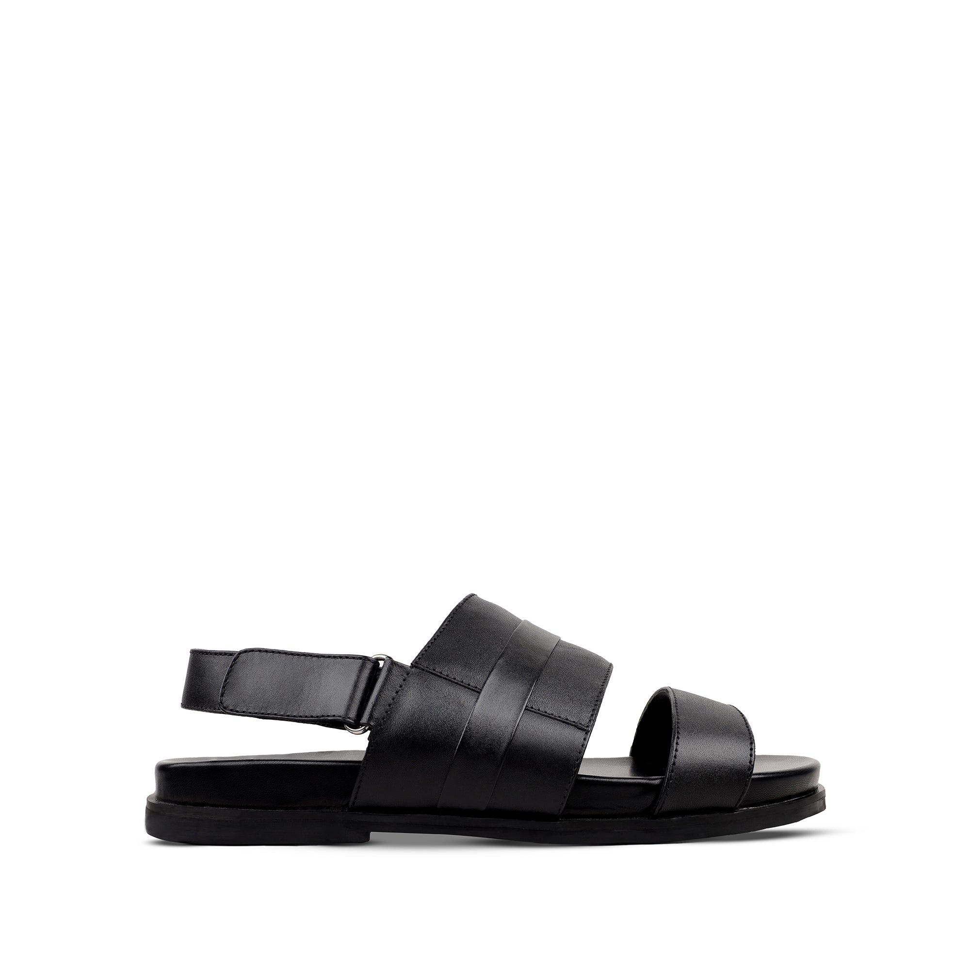 Fidel  - Men's Black Calf Leather Sandal