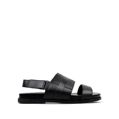 Fidel  - Men's Black Calf Leather Sandal